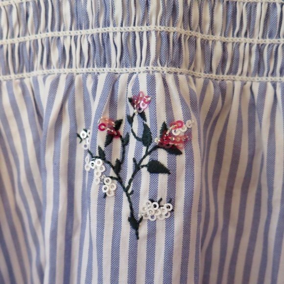 NWT TORY BURCH Striped Midi Dress Embroidery & Sequin Embellished - Picture 8 of 16